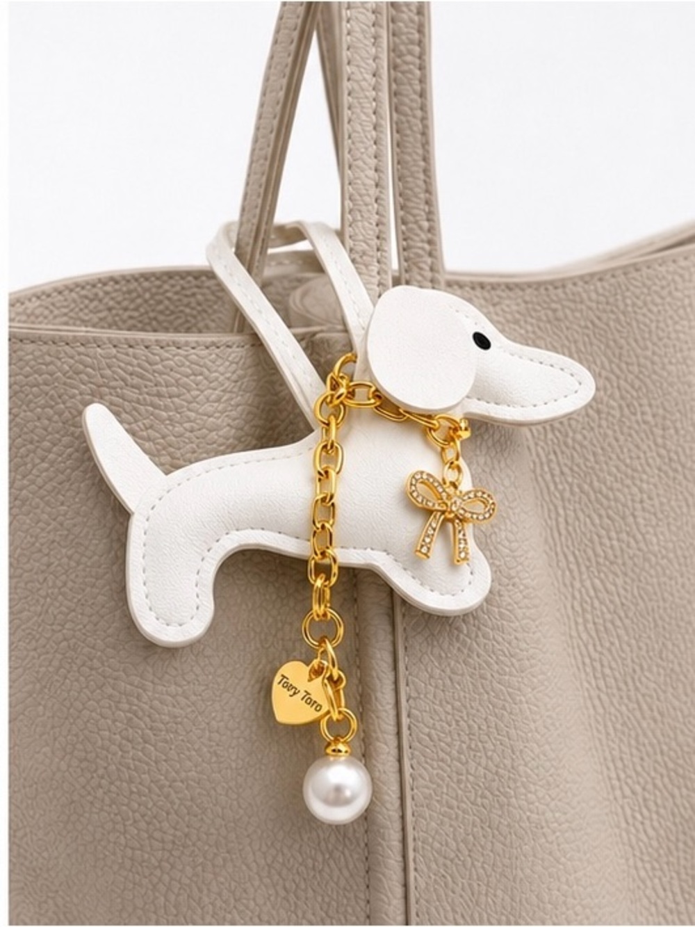 NWT White Leather Dachshund Bag Charm | 18K Gold Stainless
πΆπ€ - Picture 2 of 10